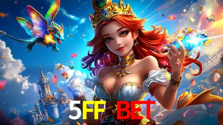 A princesa de um reino de fantasia mágico, com seu pequeno dragão, apresentando um mundo de prêmios encantados nos jogos de caça-níqueis do cassino 5FF BET.